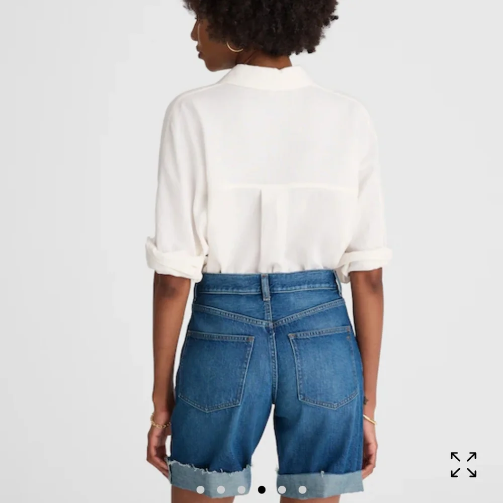 Madewell Women's Long Baggy Cuffed Jean Shorts in Mifflin Wash Sz 30